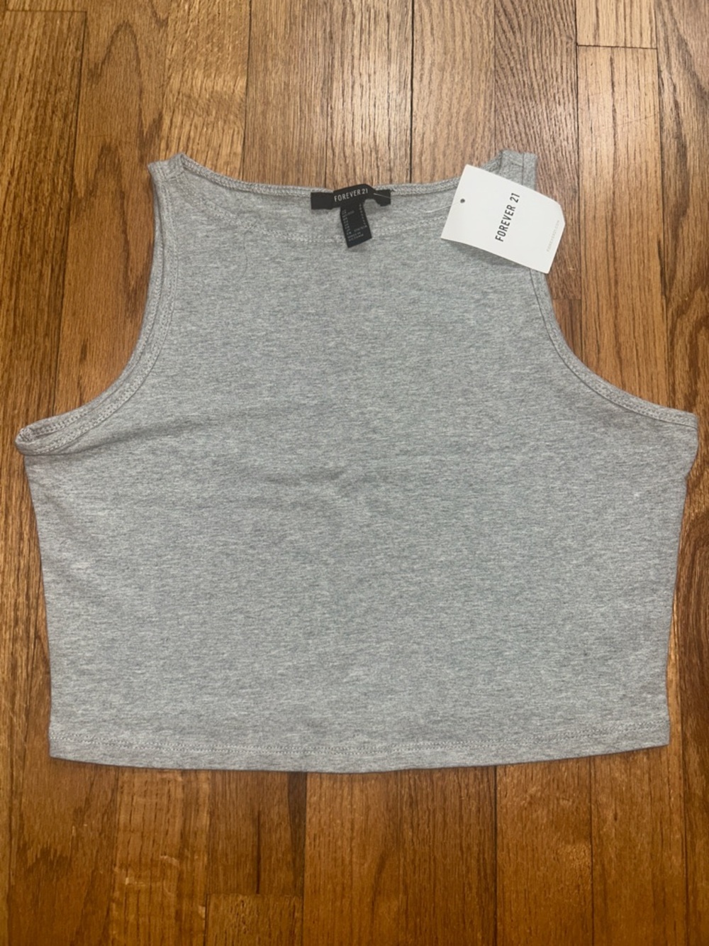 Forever 21 Heather Gray Crop Top Large NWT